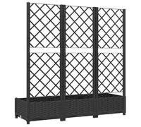 Jardinière avec treillis - VIDAXL - Noir - 120x40x121,5 cm - Plastique - Résistant aux intempéries