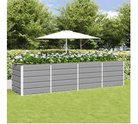 vidaXL Jardinière 240 x 80 x 75 cm Acier Gris clair — design moderne, durable, éco-responsables