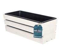 Jardinière / bac à fleurs - KOTARBAU - 40x18x15 cm - Bois - Insert plastique - Blanc