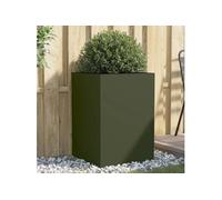 Jardinière, Bac à Fleurs, Pot de Plantes, Boîte à Fleurs, Jardinière Surélevée de Jardin Patio Terrasse, Vert Olive 841586