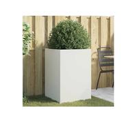 Vidaxl Jardinière Blanc 52x48x75 Cm Acier Laminé À Froid