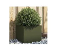 Jardinière, Bac à Fleurs, Pot de Plantes, Boîte à Fleurs, Jardinière Surélevée de Jardin Patio Terrasse, Vert Olive 841541