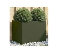 Jardinière, Bac à Fleurs, Pot de Plantes, Boîte à Fleurs, Jardinière Surélevée de Jardin Patio Terrasse, Vert Olive 841604