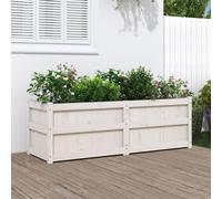 vidaXL Jardinière Lit surélevé 150x50x50 cm Bois massif de pin Blanc