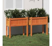 Vidaxl Jardinières Et Pieds Cire Marron 70x31x70 Cm Bois De Pin Massif
