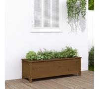 Jardinière Bac à Fleurs Pot de Plantes Patio Noir Bois Massif de Pin vidaXL