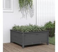 vidaXL Lit surélevé de jardin gris 119,5x82,5x78 cm bois de pin massif, lit surélevé, lit de fleurs surélevé, jardinière surélevée, lit de jardin