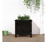 Jardinière Bac à Fleurs Pot de Plantes Patio Noir Bois Massif de Pin vidaXL