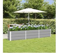 Vidaxl Jardinière Gris Clair 240 X 40 X 45 Cm Acier