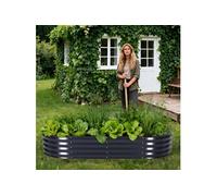 Jardinière - Bac de Jardin en Acier-TOYS S - 240 x 120 x 60cm -Ovale-Gris