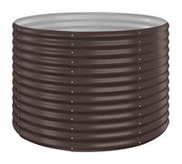 Jardinière bac lit surélevé plantes fleurs terrasse 100 x 100 x 68 cm marron