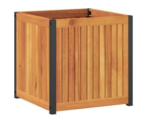 Jardinière bac lit surélevé plantes fleurs terrasse 45 x 45 x 44 cm marron