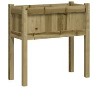 Jardinière bac lit surélevé plantes fleurs terrasse 70 x 31 x 70 cm bois marron