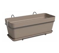 Jardinière balcon CAPRI - Plastique - Taupe - Rectangulaire - L50,2 x P28,5 x H20,7cm - ARTEVASI