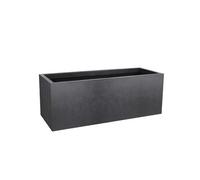 EDA - Jardinière Basalt'Up 57 L - Décor Imitation Béton - Simple Paroi - Zone de Rétention d'eau - 79,5 x 29,5 x H.29,5 cm - Gris Anthracite