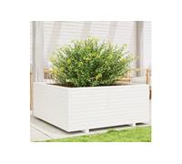 Vidaxl Jardinière Blanc 110x110x49,5 Cm Bois De Pin Massif