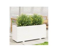 Jardinière blanc 110x40x49,5 cm bois de pin massif847379
