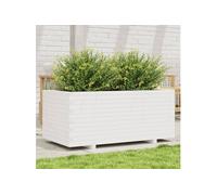 Jardinière blanc 110x60x49,5 cm bois de pin massif