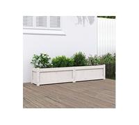 Vidaxl Jardinière Blanc 150x31x31 Cm Bois Massif De Pin