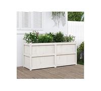 vidaXL Jardinière 837490 – Bois de pin massif blanc 150 x 50 x 70 cm