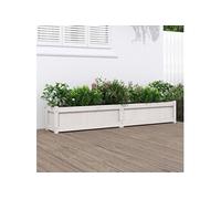 Jardinière blanc 180x31x31 cm bois de pin massif Blanc G