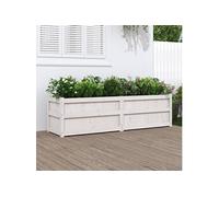Jardinière blanc 180x50x50 cm bois de pin massif 837505