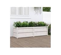 Jardinière blanc 180x50x50 cm bois de pin massif 837505