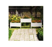 Jardinière Blanc 245,5x44x75 cm Bois massif de pin822253