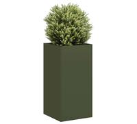 vidaXL Jardinière Vert olive 40x40x80 cm en acier laminé à froid