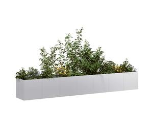 Jardinière blanc 280x40x40 cm acier laminé à froid pot de fleurs vidaXL