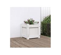 Jardinière blanc 31x31x31 cm bois de pin massif 837396