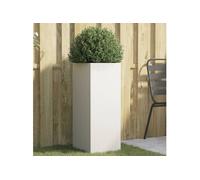 Vidaxl Jardinière Blanc 32x29x75 Cm Acier Laminé À Froid