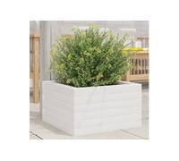 Vidaxl Jardinière Blanc 40x40x23 Cm Bois De Pin Massif