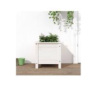 Vidaxl Jardinière Blanc 40x40x39 Cm Bois Massif De Pin