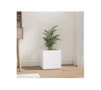 vidaXL Jardinière pot de fleurs en bois d'ingénierie Blanc 40x40x40 cm Intérieur