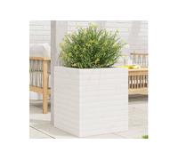 Vidaxl Jardinière Blanc 40x40x46 Cm Bois De Pin Massif