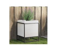 Vidaxl Jardinière Blanc 40x40x50 Cm Bois De Pin Massif
