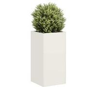 vidaXL Jardinière 40 x 40 x 80 cm Acier laminé à froid Blanc