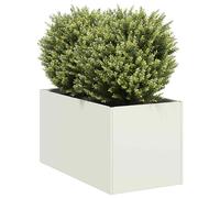 Jardinière blanc 40x80x40 cm acier laminé à froid pot de fleurs vidaXL
