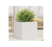 Vidaxl Jardinière Blanc 50x50x45,5 Cm Bois De Pin Massif
