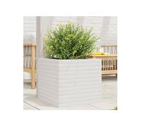 Vidaxl Jardinière Blanc 50x50x45,5 Cm Bois De Pin Massif