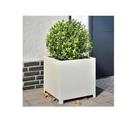 vidaXL Jardinière en acier 50 x 50 x 50 cm Blanc