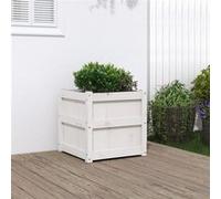 vidaXL Jardinière lit surélevé Bois de pin massif 50x50x50 cm Blanc