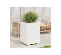 Vidaxl Jardinière Blanc 50x50x72,5 Cm Bois De Pin Massif