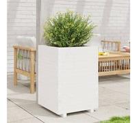 Vidaxl Jardinière Blanc 50x50x72,5 Cm Bois De Pin Massif