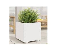 Vidaxl Jardinière Blanc 60x60x49,5 Cm Bois De Pin Massif