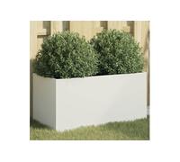vidaXL Jardinière, Bac à Fleurs, Pot de Plantes, Boîte à Fleurs, Jardinière Surélevée de Jardin Patio Terrasse, Blanc 841590