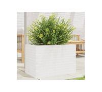 Jardinière blanc 70x40x45,5 cm bois de pin massif, jardinière d'extérieur, bac à fleurs, boîte à plantes, jardinière 847264