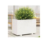 vidaXL Jardinière blanc 70x40x49,5 cm bois de pin massif, jardinière d'extérieur, bac à fleurs, boîte à plantes, jardinière 847369