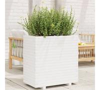 Vidaxl Jardinière Blanc 70x40x72 Cm Bois De Pin Massif